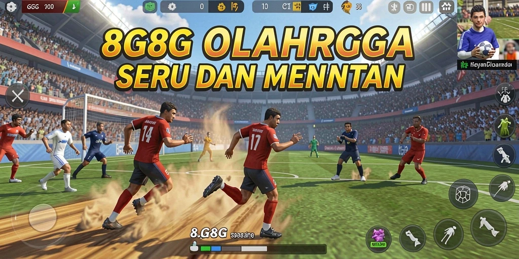 Screenshot utama 8G8G menampilkan aksi permainan olahraga yang seru.
