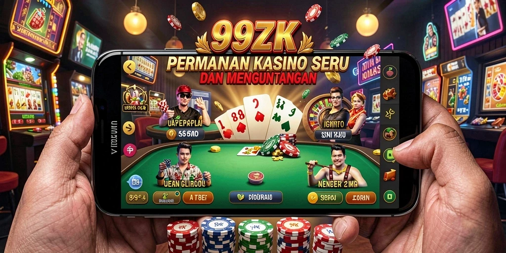 Tampilan gameplay menarik dari 99ZK dengan nuansa Kasino.