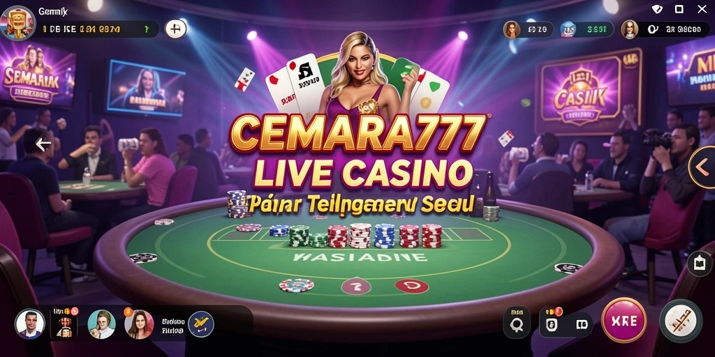 Tampilan gameplay seru di CEMARA777 dengan dealer langsung.