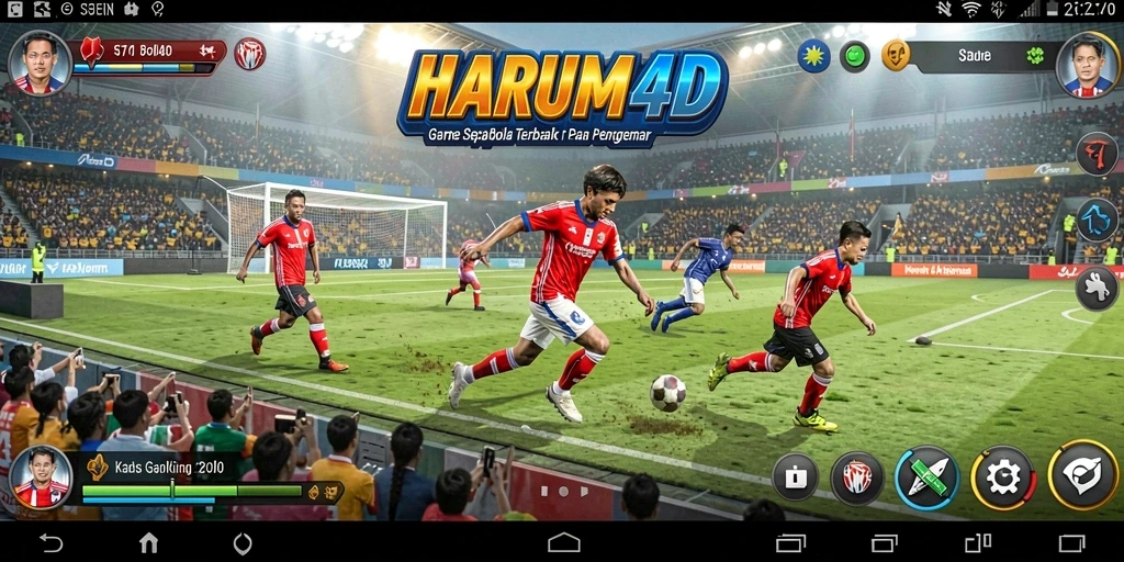 Tampilan gameplay seru dari game sepak bola HARUM4D.