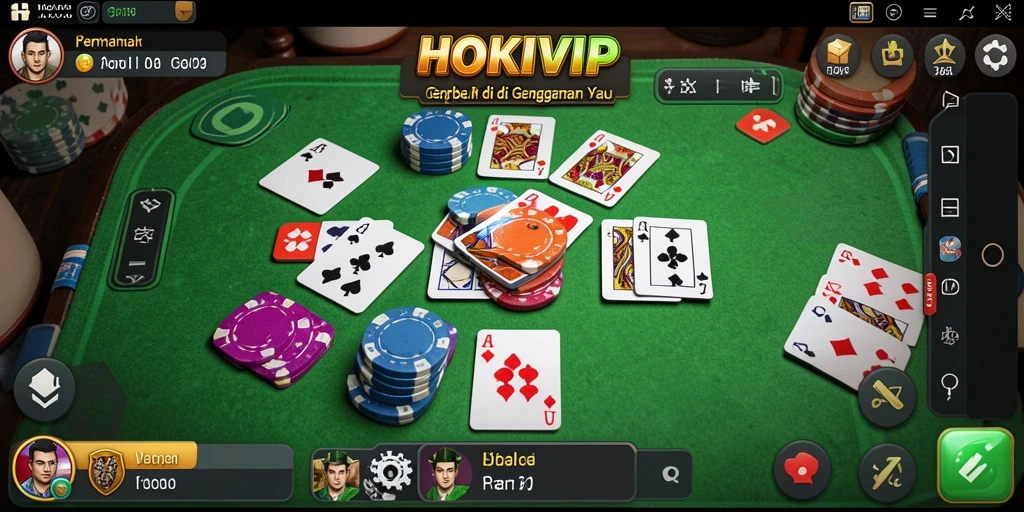 Screenshot HOKIVIP yang menampilkan gameplay Gaple yang menarik.
