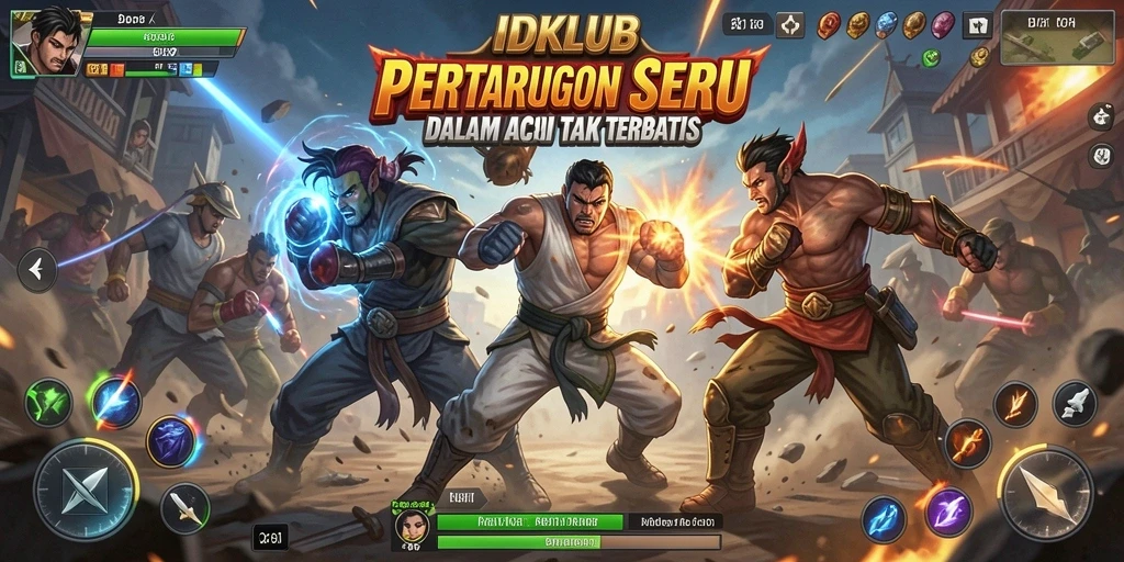 Tampilan screenshot IDKLUB menampilkan aksi pertarungan yang menegangkan.