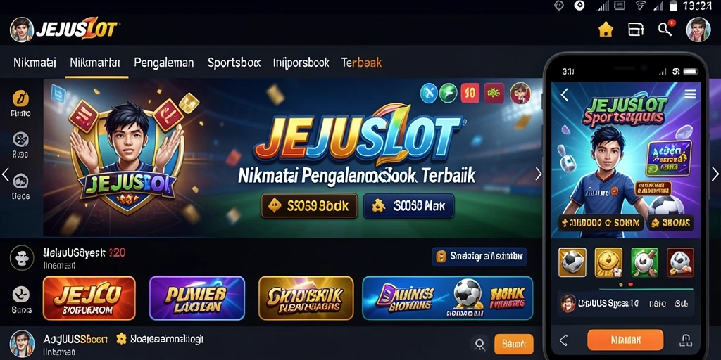 Tampilan antarmuka aplikasi JEJUSLOT saat taruhan olahraga.