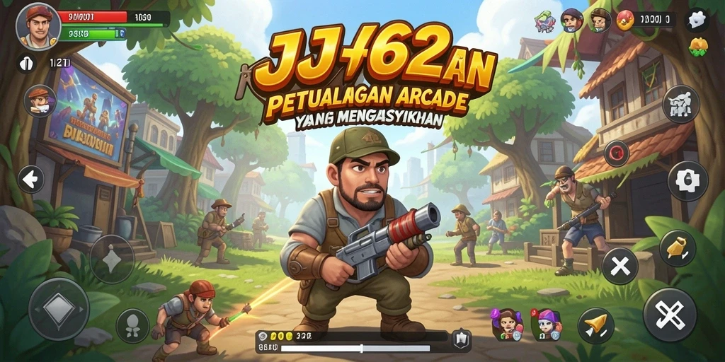 Tampilan gameplay seru JJ62 dengan warna-warni yang menarik.
