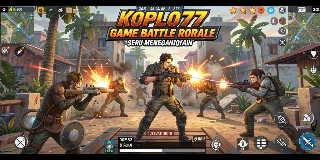 Tangkapan layar gameplay KOPLO77 menampilkan aksi Battle Royale yang mendebarkan.