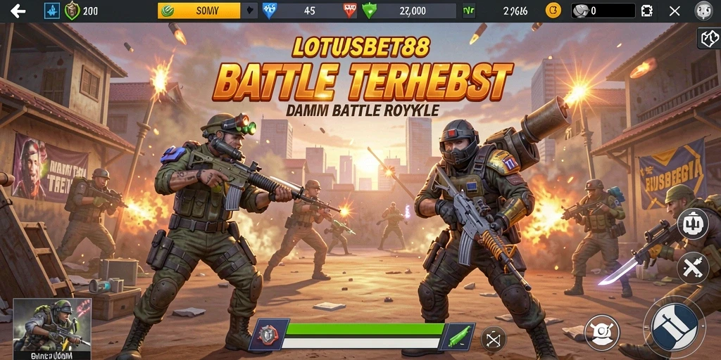 Tangkapan layar dari gameplay seru LOTUSBET88 di arena Battle Royale.