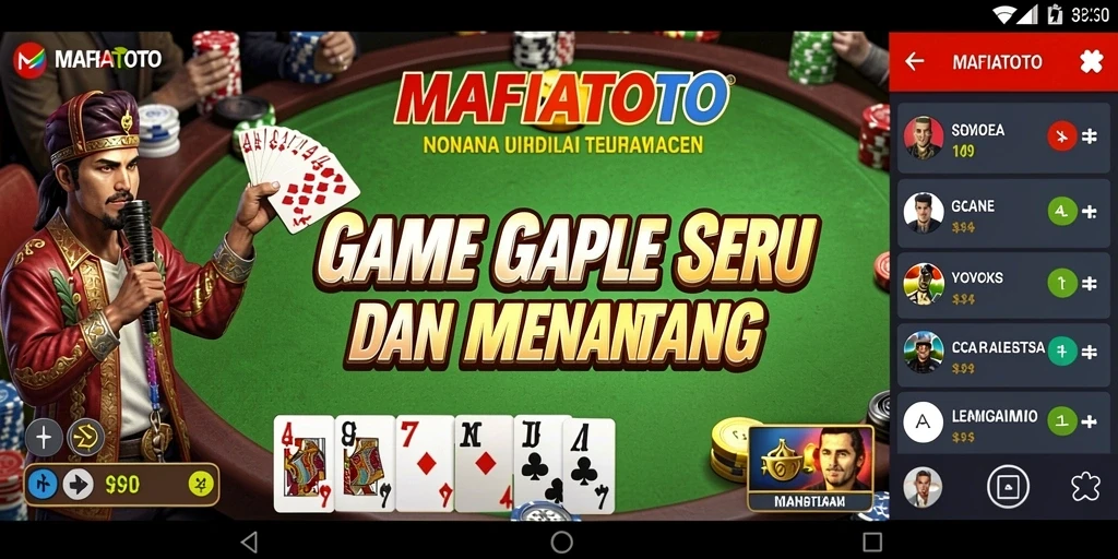Tampilan screenshot MAFIATOTO menampilkan permainan Gaple yang seru.