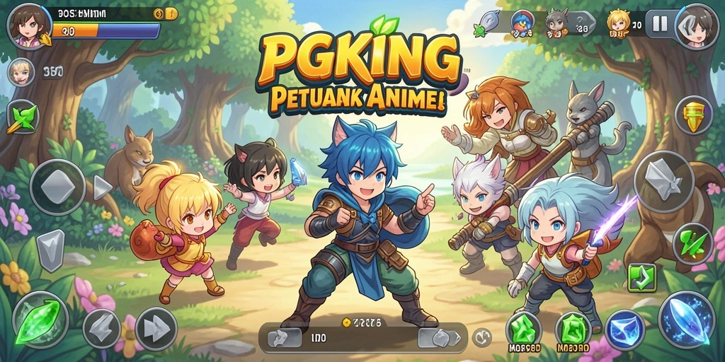 Screenshot gameplay <strong>PGKING</strong> menampilkan karakter Anime dengan aksi seru.