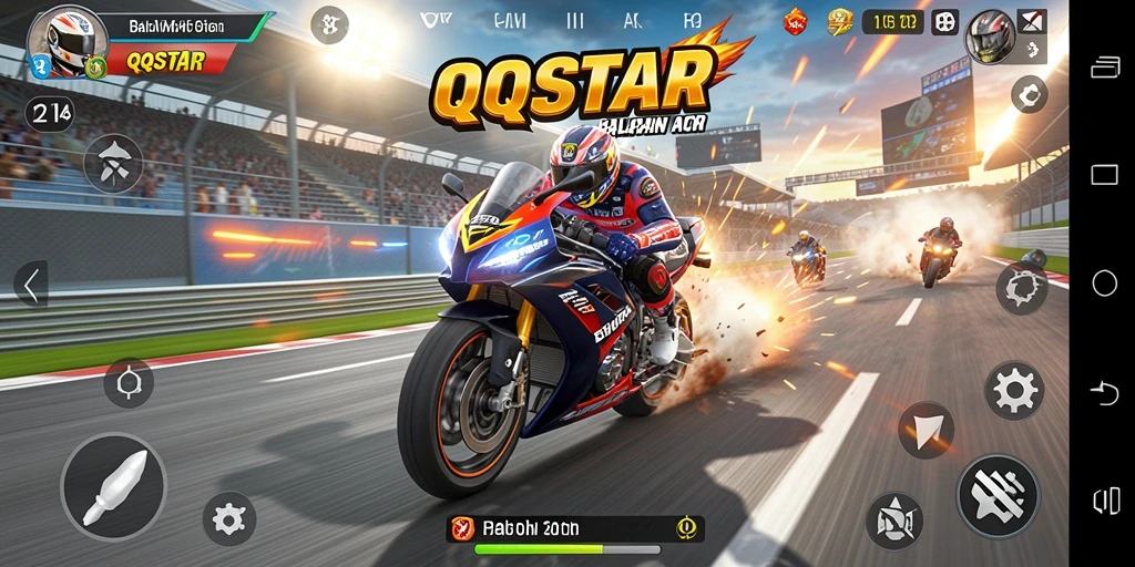 Gameplay balapan motor yang seru dan mendebarkan.