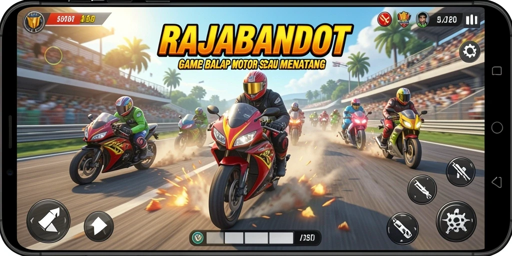 Tampilan gameplay seru dengan balapan motor kencang.